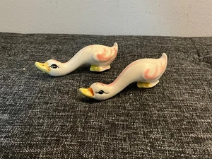 Salero y pimentero vintage de pato cisne, tapón de corcho pintado a mano marca de arte Japón - Imagen 1 de 6