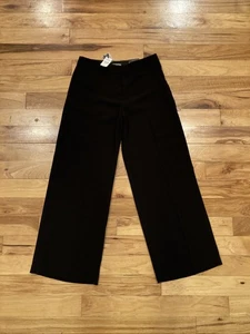 NWT $69 Express Black Straight Office Wide Leg Pants Womens Tag 2S Fits 28 x 28 - Picture 1 of 12