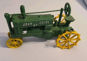 Large 12” Long + 7” Tall Vintage Cast Iron John Deere OP Tractor - Picture 1 of 10