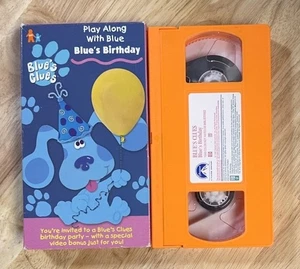 Blue's Clues Blue's Birthday VHS 1998 Blues Nick Jr Nickelodeon RARE Orange Tape - Picture 1 of 4