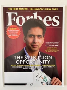 SALMAN KHAN * TEACHER EDUCATION November 19 2012 FORBES MAGAZINE Pierre Omidyar - Picture 1 of 4