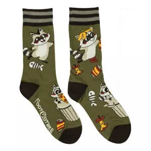 Trash Panda Pizza Party Unisex M/L Size 6-13 Crew Sock Foot Clothes Fashion - Picture 1 of 3