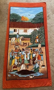 Vintage Hilasal Edmundo Otoniel Large Cotton Beach Towel El Salvador 67x32 - Picture 1 of 10