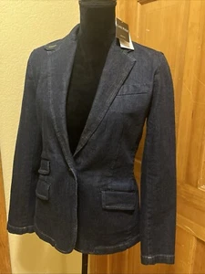 Ralph Lauren Blazer Jacket, Denim Jean, 6P Button, Pockets, Fall 2024, $245, NWT - Picture 1 of 16