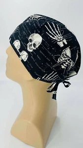 Scrub Cap Nurse Scrubs Hat Nursing Orthopedic Doctor Chiropractor Bones Skeleton - Picture 1 of 9