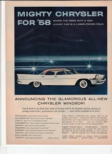 "Anuncio original de revista Chrysler 1958 ""Mighty Chrysler para ""58" - Imagen 1 de 1