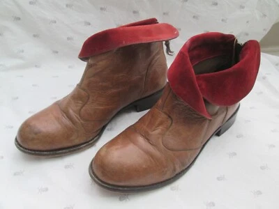 Botas Schuler & Sons Anthropologie chelsea flip down traseira com zíper 7.5 couro - Imagem 1 de 4
