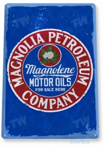 MAGNOLIA PETROLEUM 11 x 8 TIN SIGN AUTO AUTOMOBILE MECHANIC ADVERTISEMENT OIL - Picture 1 of 1