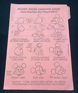 MICKEY MOUSE Zeichenanleitung Aufbau und Proportionen Walt Disney Productions - Bild 1 von 3