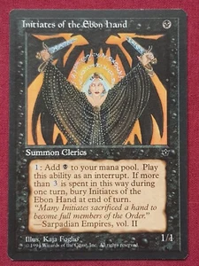 Magic The Gathering FALLEN EMPIRES INITIATES OF EBON HAND FOGLIO black card MTG - Picture 1 of 2