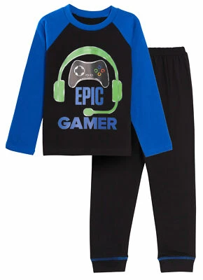 SHOE DIRECTORY Jungen Epic Gamer Schlafanzug Gaming Headset und Controller Pyjama lang Oberteil + Unterteil