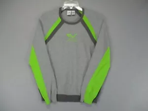 Armani Exchange A|X Sweater Mens Large Gray Crew Pullover Y2K Neon Logo Jumper - Picture 1 of 7