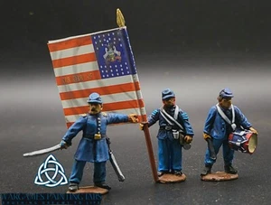 Painted Federal Infantry Command group American Civil War Wargames - Picture 1 of 4