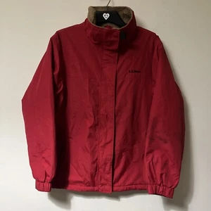L.L. Bean Jacket Womens Large Red Full Zip Gore Tex Polartec Thinsulate Nylon - Picture 1 of 14