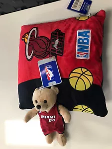 NBA Basketball Miami Heat Plush 9" Bear with small Miami Heat pillow - Picture 1 of 6