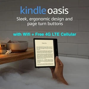 NEW Kindle Oasis Waterproof eReader 10th Gen 7” WiFi + Free 4G LTE Cellular 32GB - Picture 1 of 8