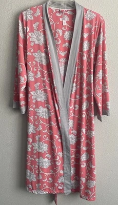 Bata Secret Treasures Larga Noche Dormir Mujer Talla Med Floral Rosa/Gris Coral Foto 1 de 4