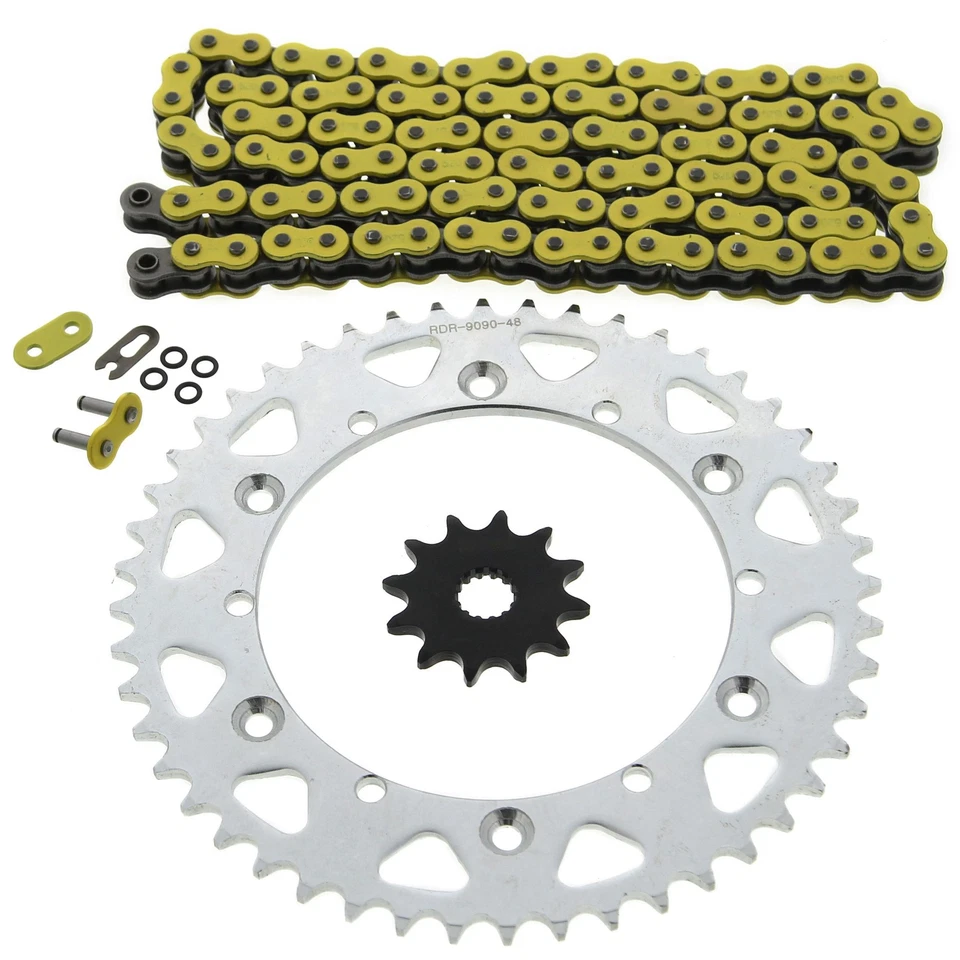 1993 1994 1995 1996 Yamaha YZ125 125 Yellow O Ring Chain And Sprocket 12/48 116L Foto 1 de 4