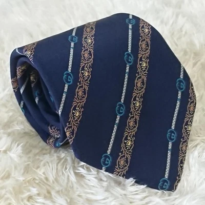 GUCCI Rayas GG Patrón Floral Línea Corbata Azul Ancho 3.9 a 8.5cm Auténtico Hombre  Foto 1 de 4