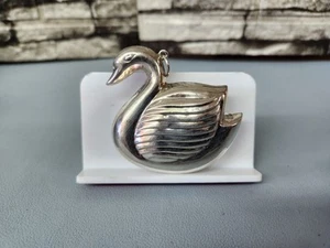 Vintage Puffy Swan .925 Sterling Silber 3D Anhänger - Bild 1 von 6