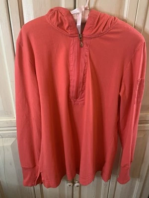 Danskin Now Coral 1/4 Cremallera Ajustada Pullover Sudadera con Capucha Agujeros para el Pulgar 2XL Foto 1 de 4