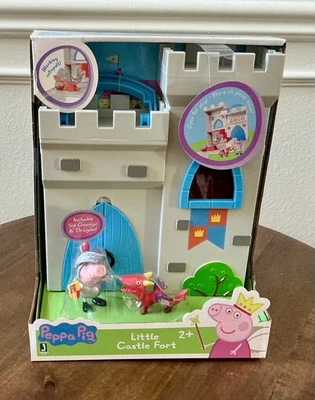 Peppa Pig Little Places Castle Fort Sir George 套装 Knight + Dragon 全新 — 第 1/4 张图片