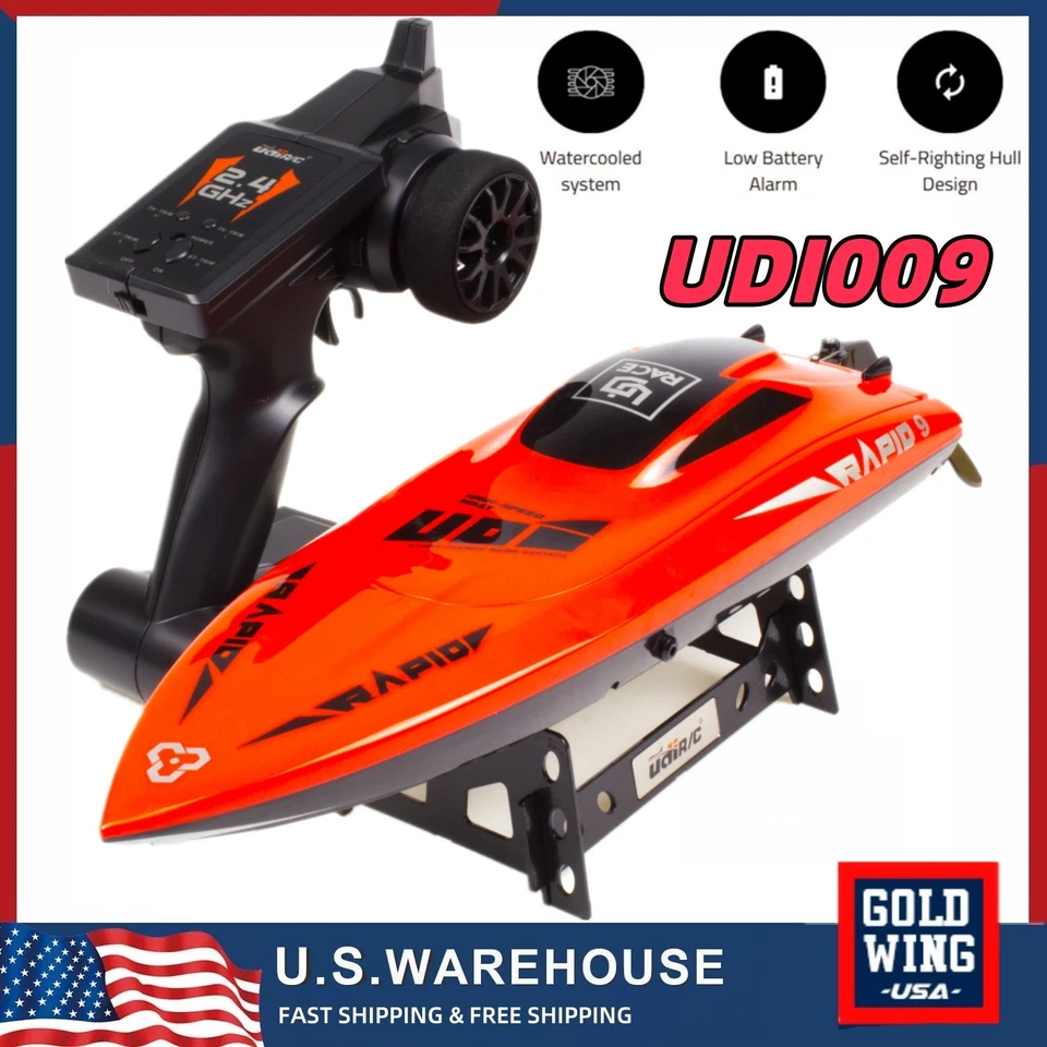 UDIRC 2.4Ghz RC Barco de Carreras 30KM/H Alta Velocidad Control Remoto Barco Regalo Adulto Niño Foto 1 de 4