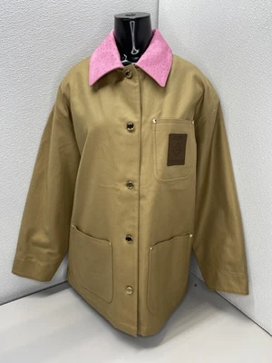 Casa Blanca Womens Jacket Ecru Brown Size S Cotton Workwear Full Button Down - Image 1 of 4