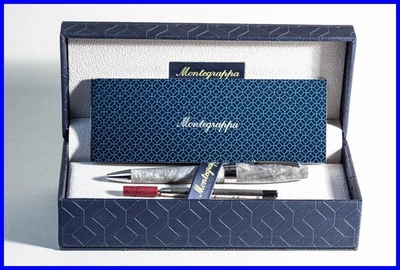 MONTEGRAPPA Kugelschreiber in GRAU marmoriert & Silber NOS mit OVP - Bild 1 von 4