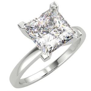 1.5 Ct Princess VS2/F Solitaire Diamond Engagement Ring 14K White Gold - Picture 1 of 7