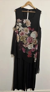 Evans By City Chic Plus Size 24 Women’s Black Floral Asymmetrical Jumpsuit - Bild 1 von 19