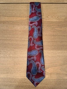 Ermenegildo Zegna 100% Silk Mens Neck Tie Red Paisley - Picture 1 of 3