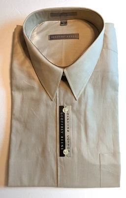 Camisa social Geoffrey Beene algodão egípcio bege tamanho XL 42/44 gola 17,5 - Imagem 1 de 3