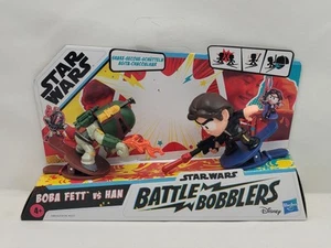 Star Wars Battle Bobblers Boba Fett vs Han Solo Mini Figure 2-Pack Bobbleheads - Picture 1 of 7