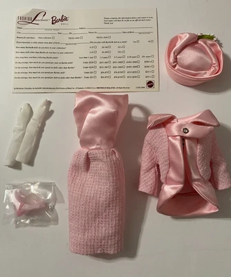 Barbie Reproducción Conjunto Moda Almuerzo Rosa Vestido, Chaqueta, Sombrero, Zapatos Lote Foto 1 de 2