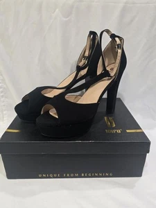 IDIFU Damen IN5 Polly Plateau klobige High Heels T-Riemen sexy Sandalen Peeptoe - Bild 1 von 17