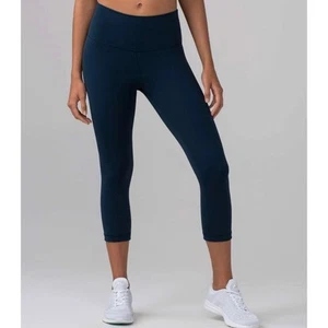Lululemon Wunder Under Crop Hi-Rise Full-On Luxtreme 21" Navy - Picture 1 of 5