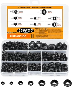 300 Pz Passacavi in Gomma, Fori Passacavi Guarnizione in Gomma, 7 Misure Gommini - Foto 1 di 12