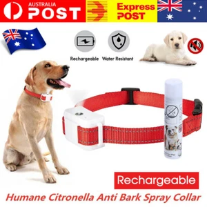Spray Collar Anti Bark Dog Training Stop Barking Citronella Humane Rechargeable - Picture 1 of 11