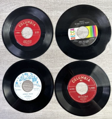 Lot Of 4 Various 7” 45 RPM Records Jerry Wallace The Texans Ken Griffin J. Boyd - Image 1 of 4