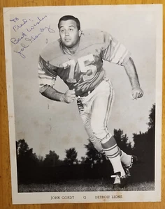 John Gordy Personalized Signed Photo Detroit Lions Autograph - 7-1/2" x 9-1/2" - Picture 1 of 2