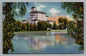 Postkarte Broadmoor Hotel Blick vom Lake Colorado Springs Manitou CO 1936 Abbrechen - Bild 1 von 2
