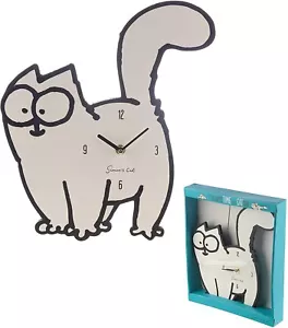 SIMONS CAT SHAPED PICTURE WALL CLOCK MDF OFFICIAL NEW AND BOXED PUK - Picture 1 of 3