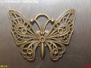 steampunk bronze fridge magnet butterfly insect wings Rhopalocera Lepidoptera - Picture 1 of 2