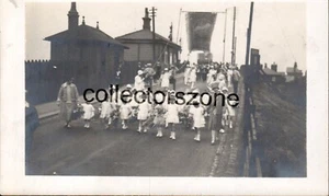 1920's Lostock Hall St James's Church Parade children Real photo postcard v5 - Picture 1 of 2