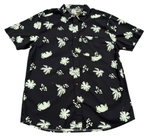 NEW Reef Men's Short Sleeve Button Down Shirt Black Size XXL NWT FREE Shipping - Picture 1 of 3