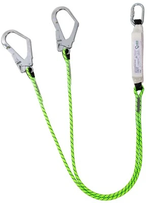 G-Force Twin Leg Shock Absorbing Lanyard 1.75mtr Scaffold Hooks 137kg - Image 1 of 3