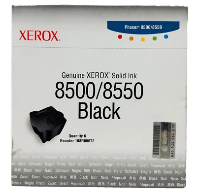 New Genuine Xerox 8500 8550 Black Solid Ink Cartridges In Box - Image 1 of 2