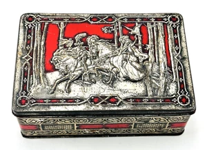 Rileys Toffee Tin England Red Black and Silver Rectangular with Hinged Lid - Picture 1 of 16