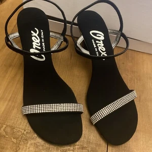 Onex Iced schwarze hochhackige Riemchensandale Damengröße 8 neu im Karton! Hochzeit, Party, elegant - Bild 1 von 11